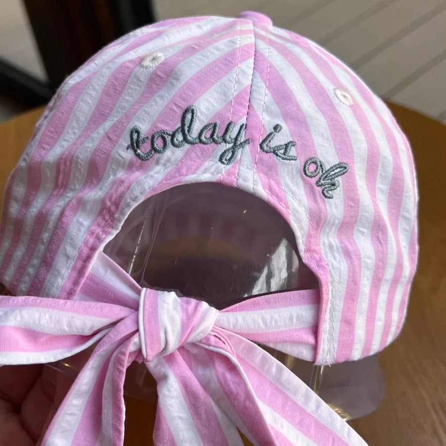 Striped Embroidered Baseball Cap Apparel and Accessories