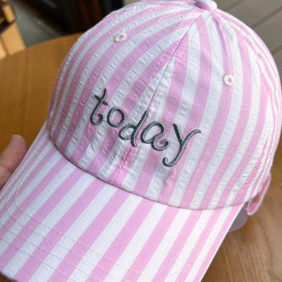 Striped Embroidered Baseball Cap Apparel and Accessories