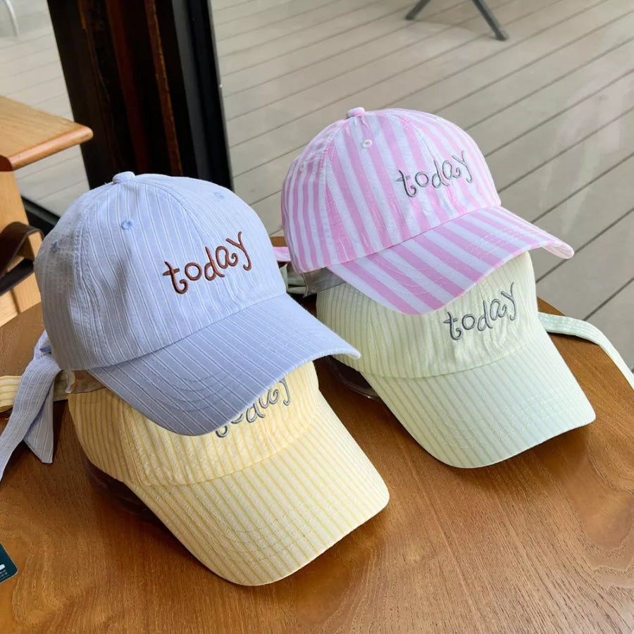 Striped Embroidered Baseball Cap Apparel and Accessories