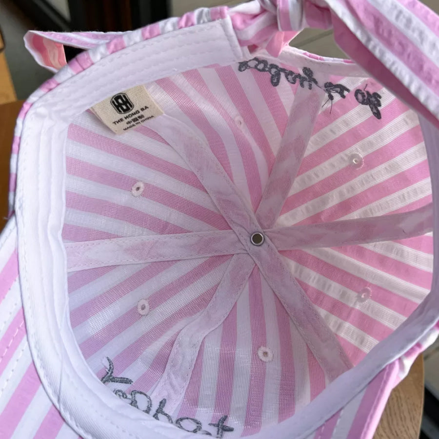 Striped Embroidered Baseball Cap Apparel and Accessories