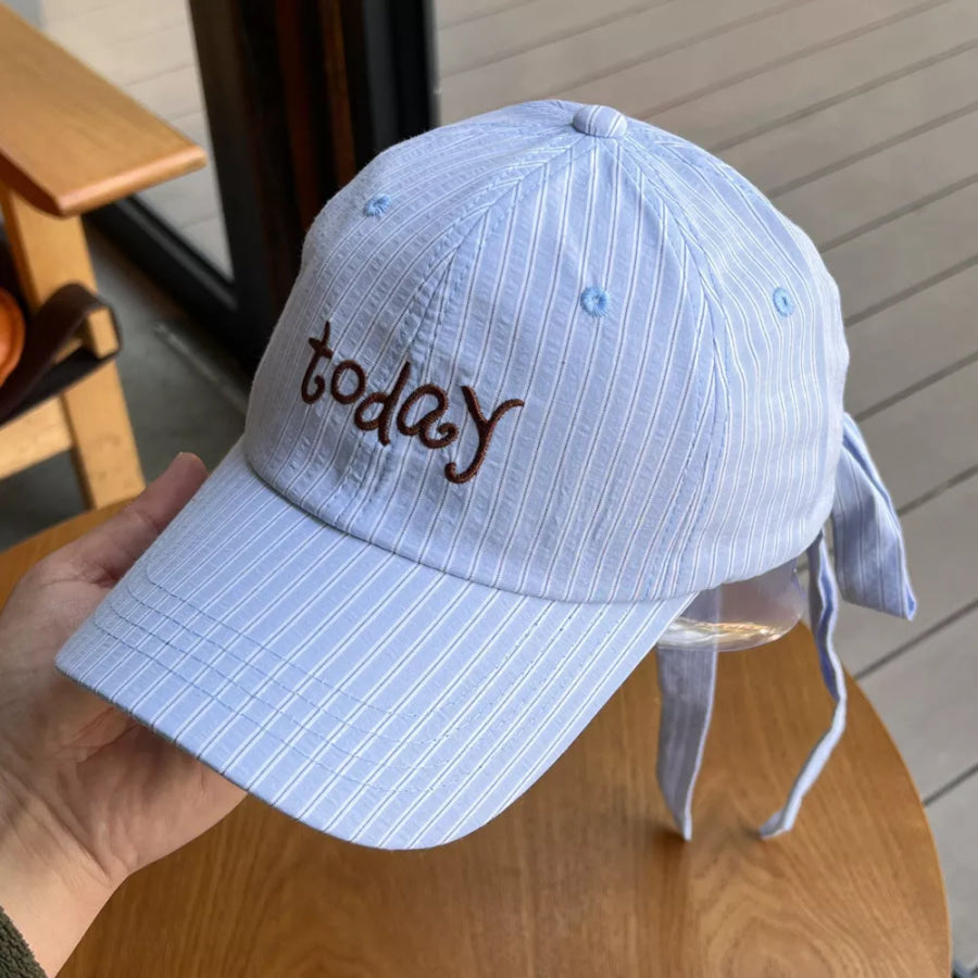 Striped Embroidered Baseball Cap Apparel and Accessories