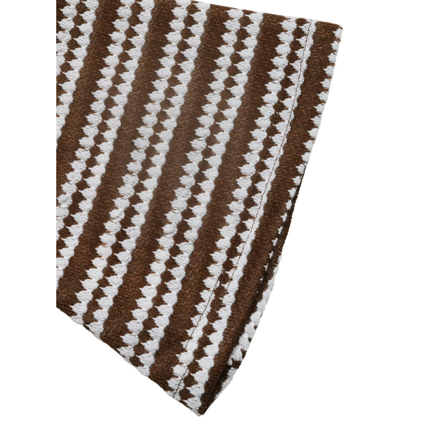 Striped Flare Sleeve Ribbed Knit Dress Apparel and Accessories