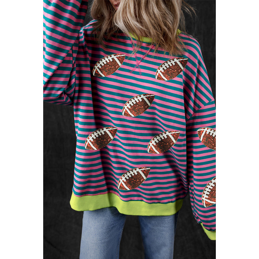 Striped Football Long Sleeve Sweatshirt Apparel and Accessories