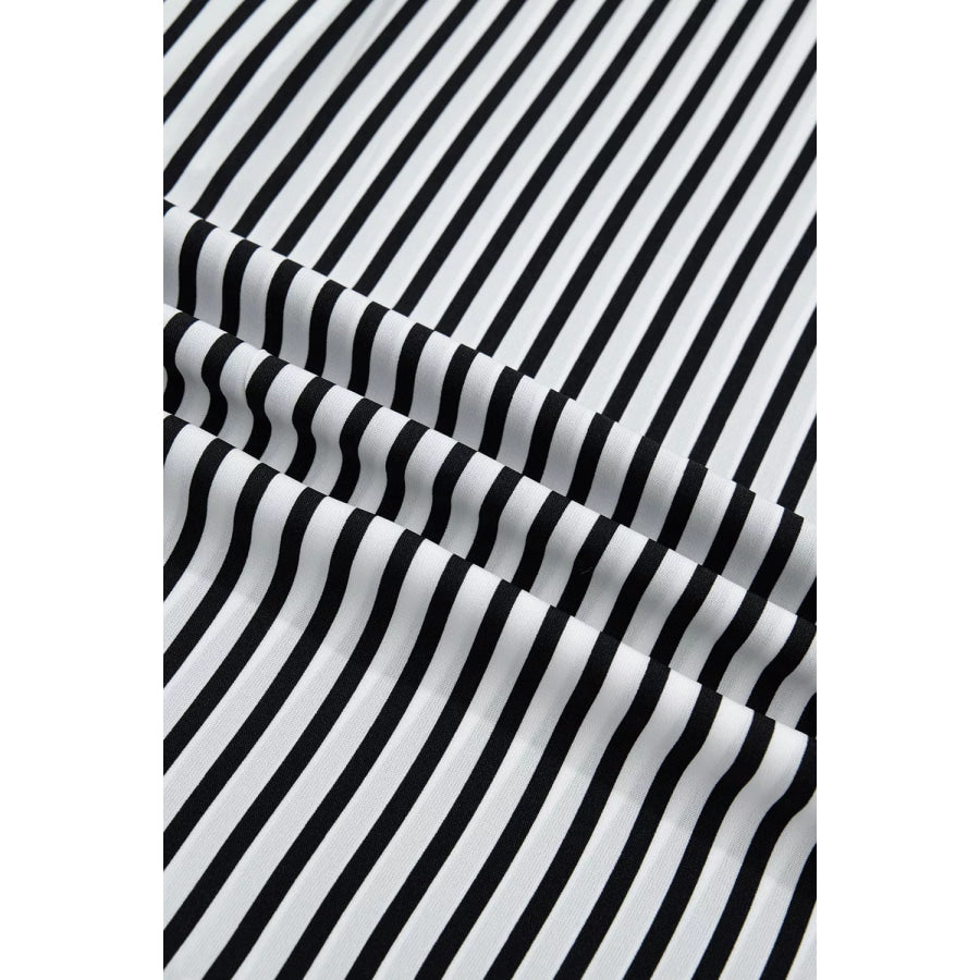 Striped Half Sleeve Button-Up Shirt Apparel and Accessories