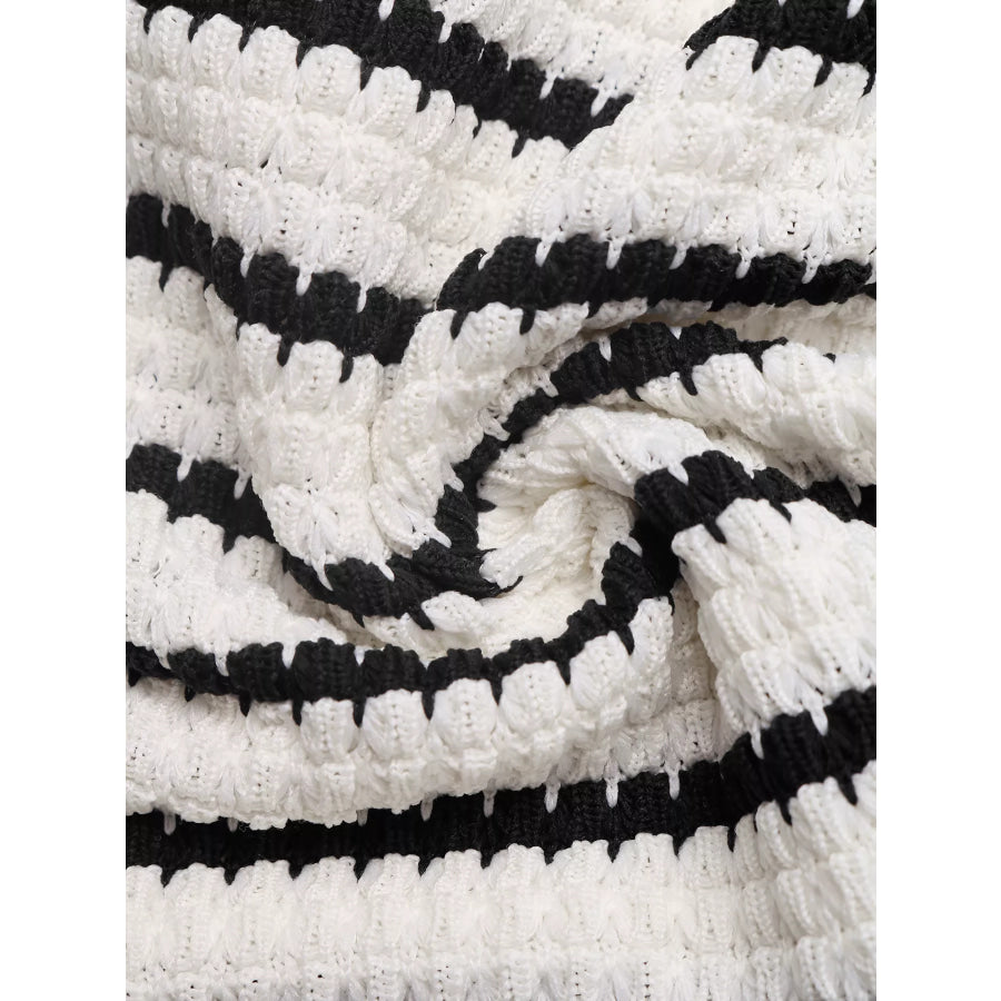 Striped Halter Neck Knit Mini Dress Apparel and Accessories