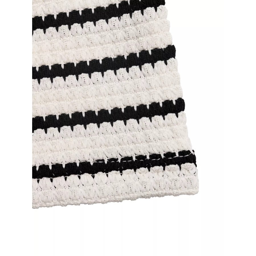 Striped Halter Neck Knit Mini Dress Apparel and Accessories