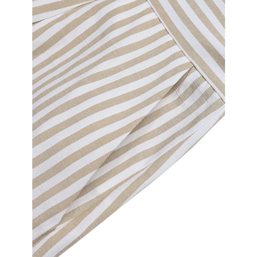 Striped Halter Neck Romper Apparel and Accessories