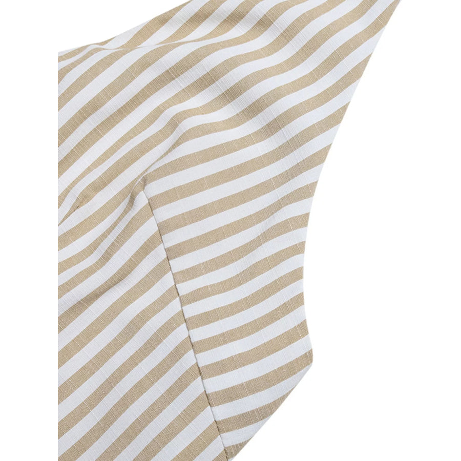 Striped Halter Neck Romper Apparel and Accessories