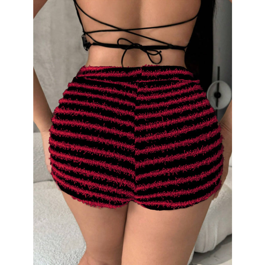 Striped High Waist Shorts Apparel and Accessories