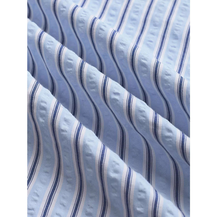Striped High-Waisted Wide Leg Pants Apparel and Accessories