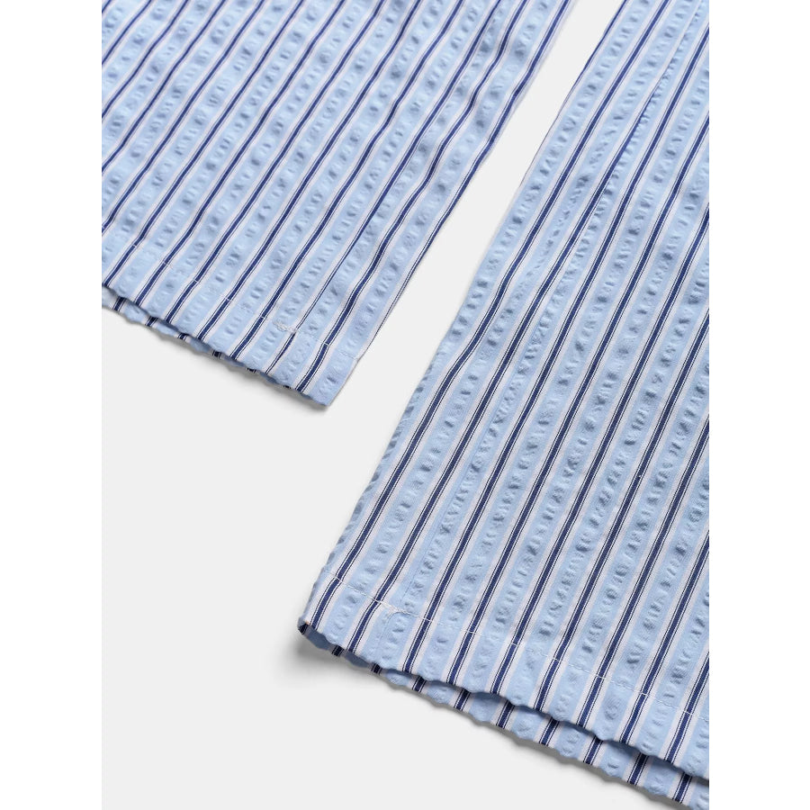 Striped High-Waisted Wide Leg Pants Apparel and Accessories