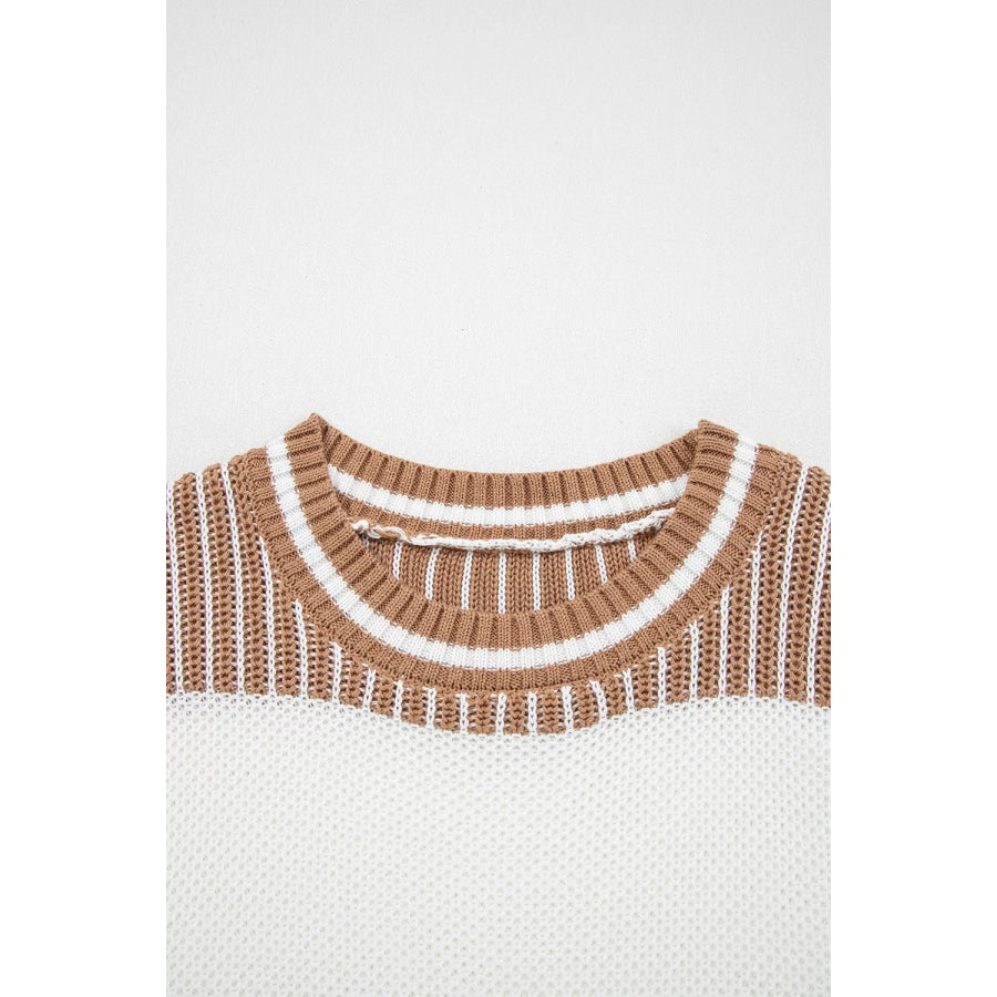 Striped Knit Long Sleeve Sweater Apparel and Accessories