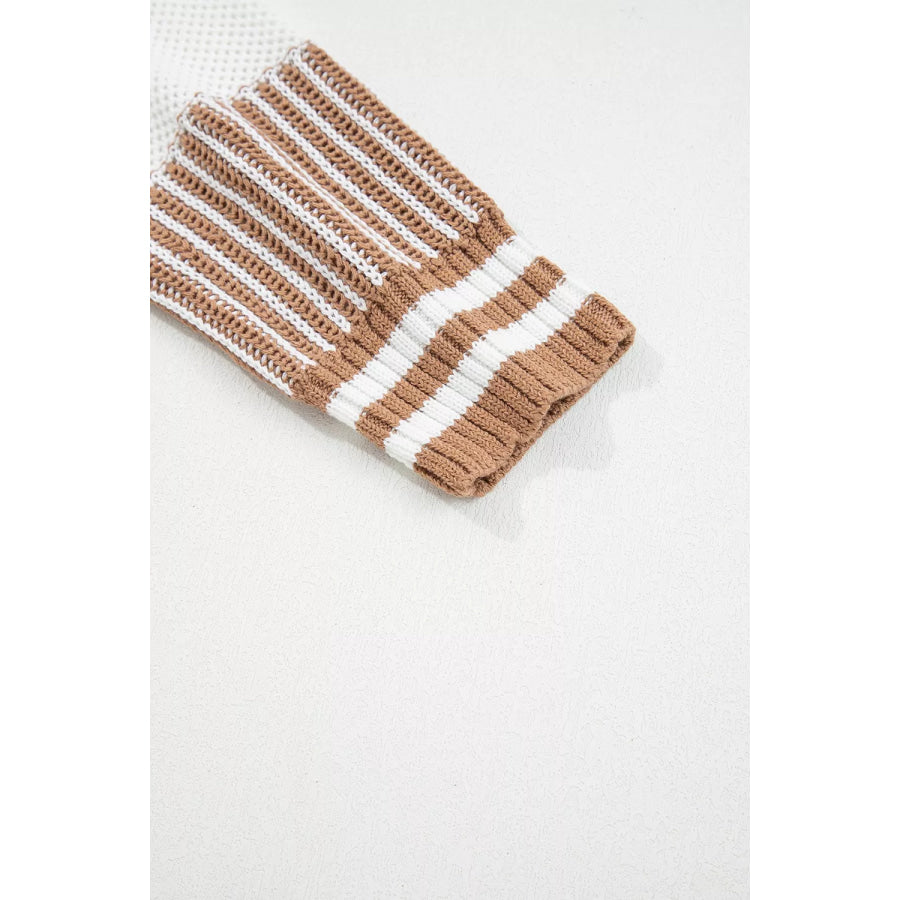Striped Knit Long Sleeve Sweater Apparel and Accessories