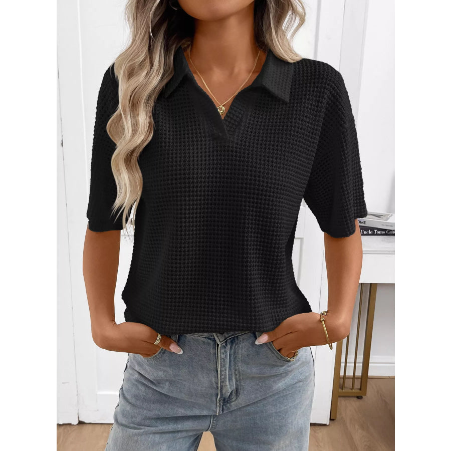 Striped Knit Short Sleeve Top Apparel and Accessories