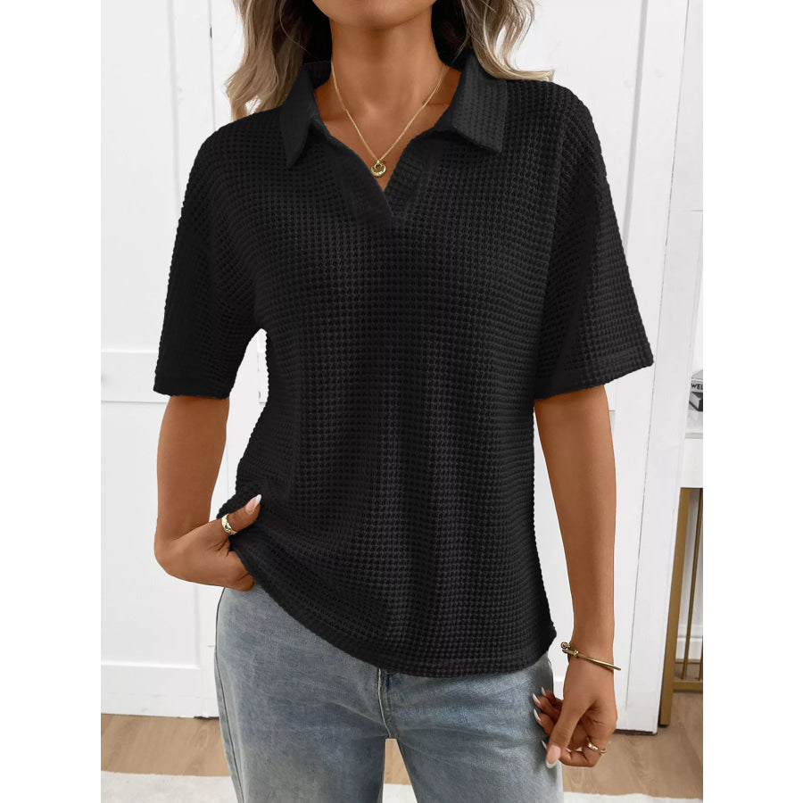 Striped Knit Short Sleeve Top Apparel and Accessories