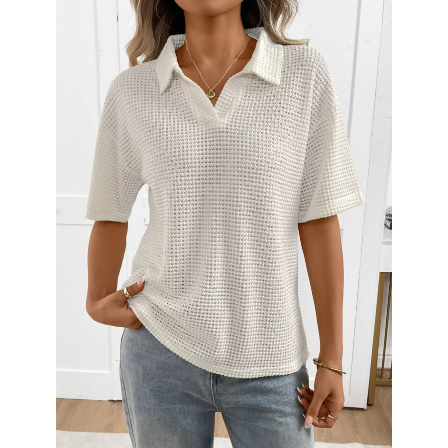 Striped Knit Short Sleeve Top Apparel and Accessories