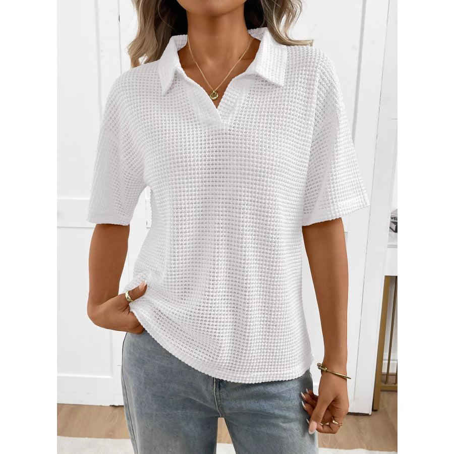 Striped Knit Short Sleeve Top Apparel and Accessories
