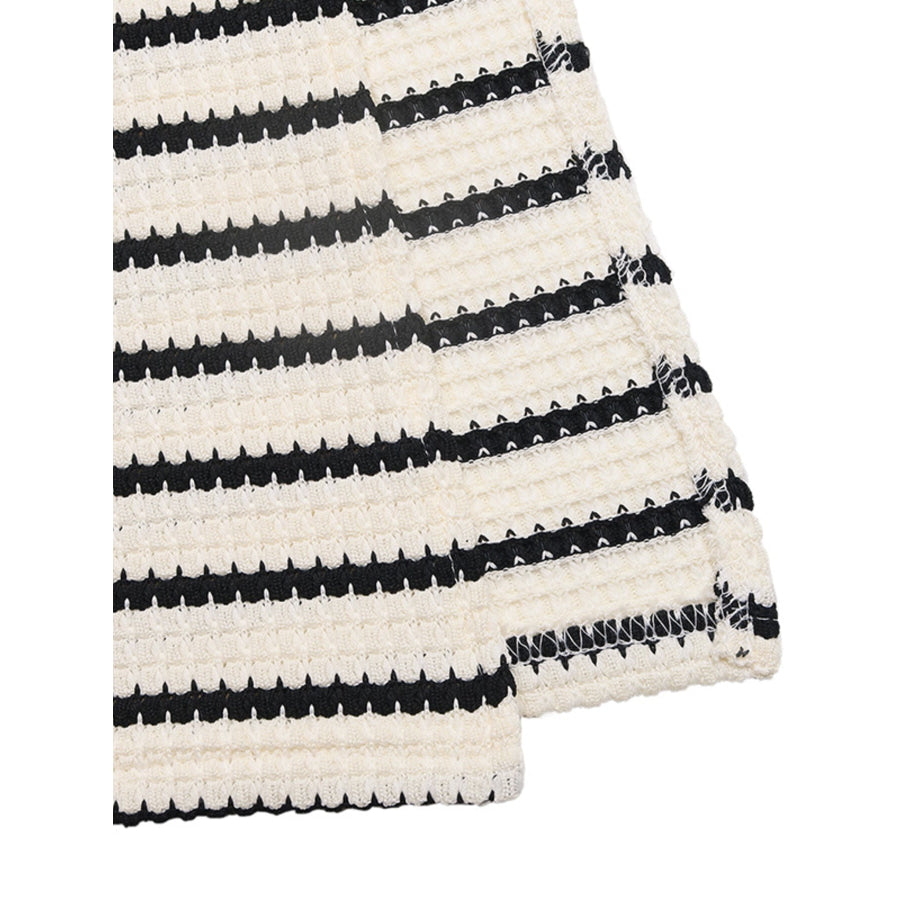 Striped Knit Twisted Bodycon Midi Dress Apparel and Accessories