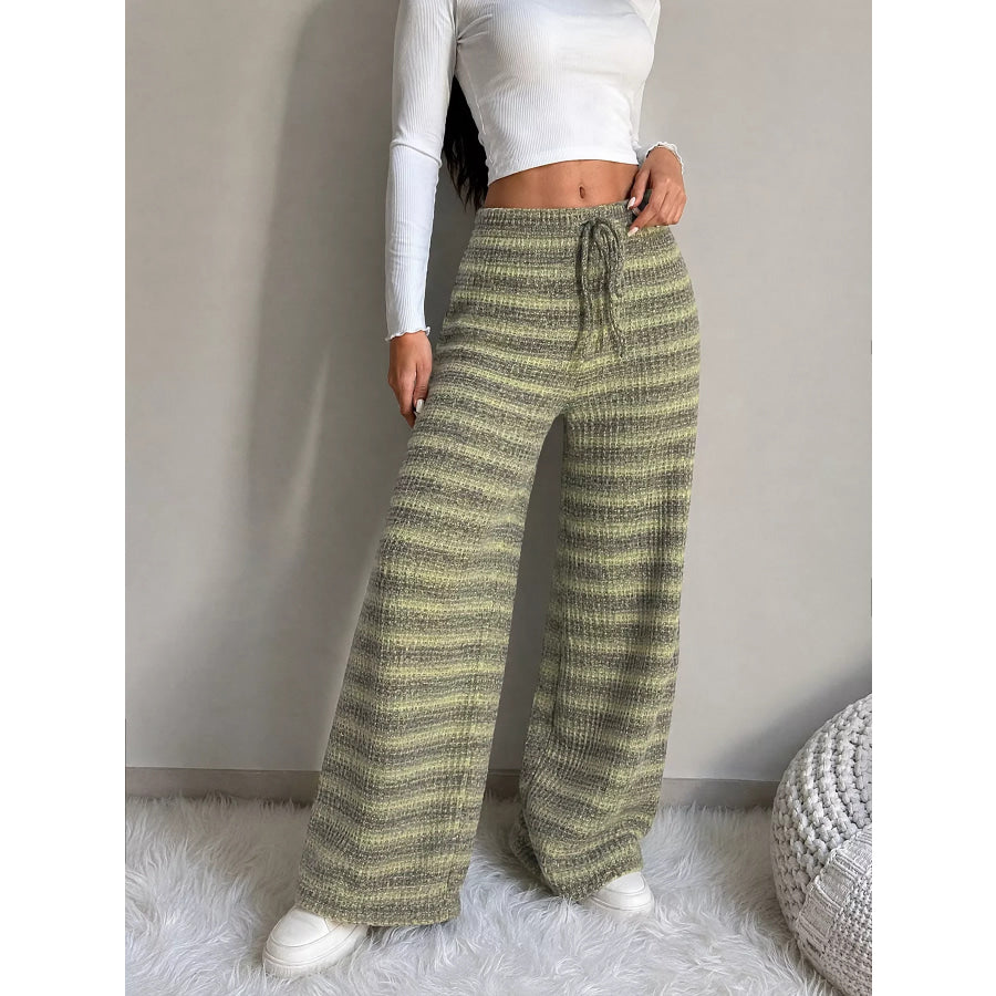Striped Knit Wide-Leg Pants Apparel and Accessories