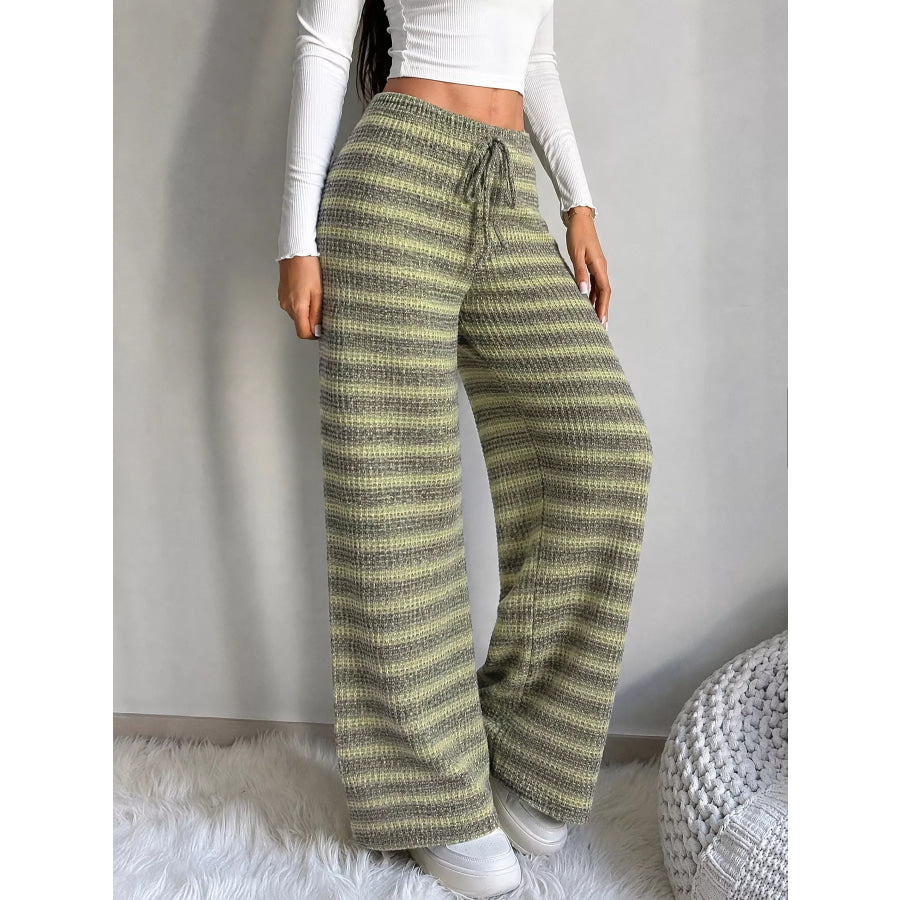 Striped Knit Wide-Leg Pants Apparel and Accessories