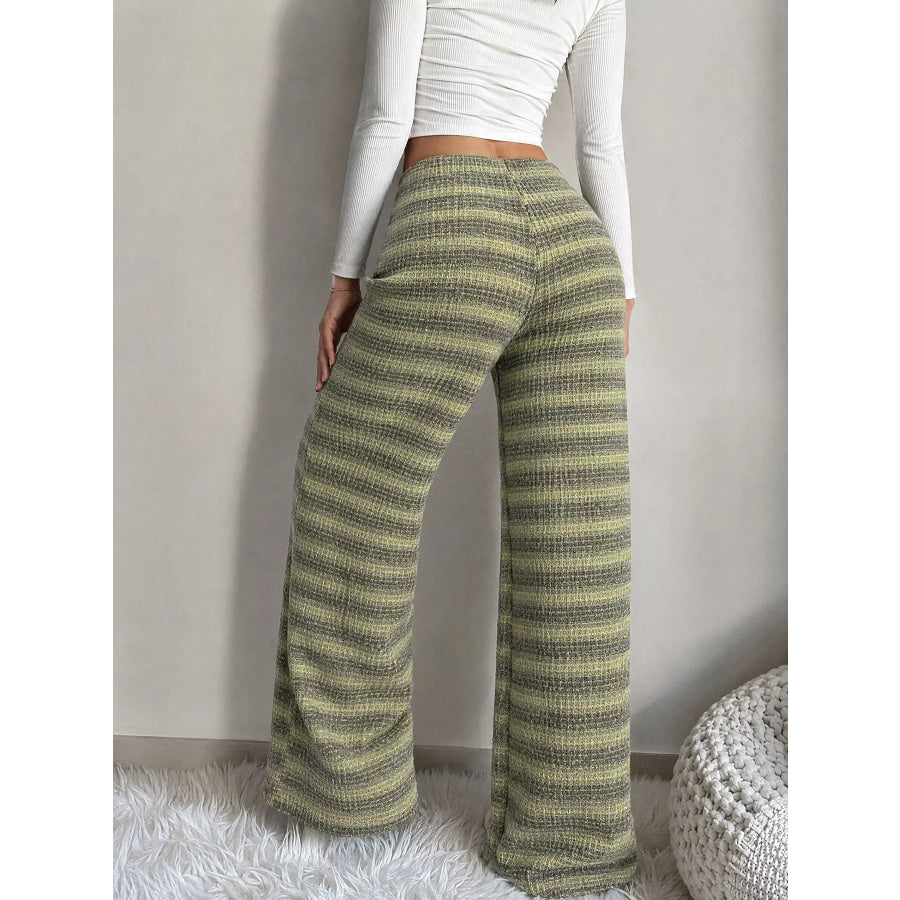 Striped Knit Wide-Leg Pants Apparel and Accessories