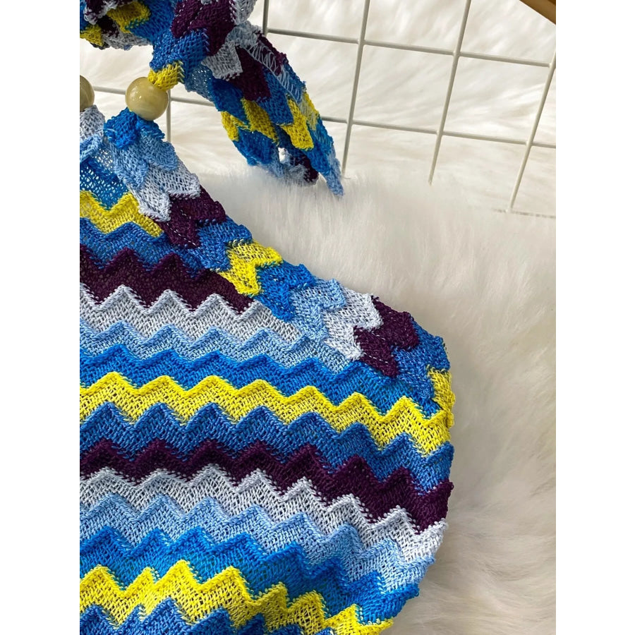 Striped Knitted Halter Top and Maxi Skirt Set Apparel and Accessories