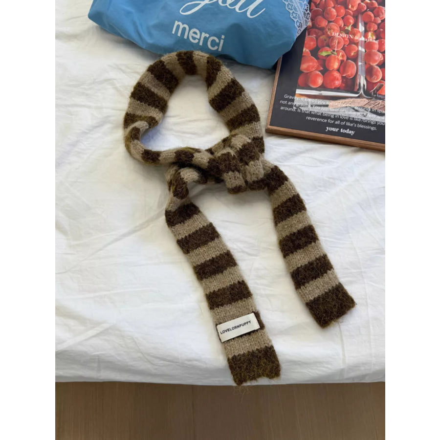 Striped Knitted Warm Scarf Apparel and Accessories
