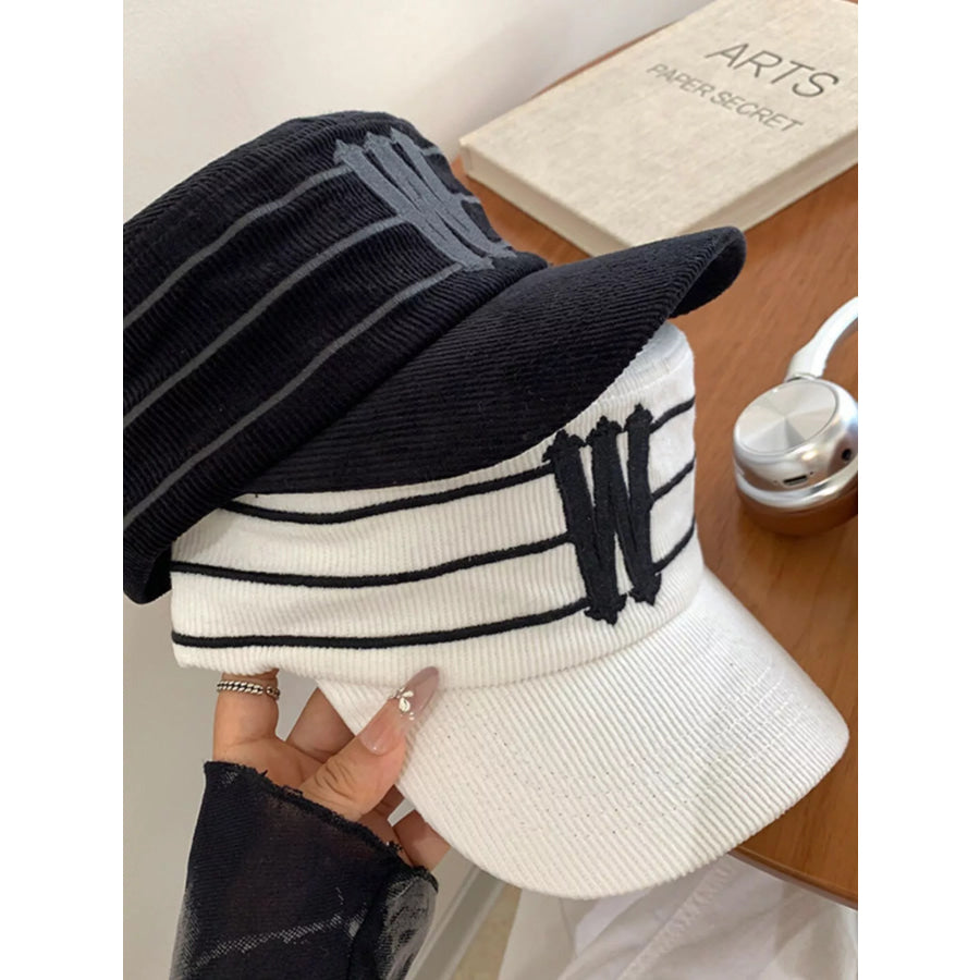 Striped Letter ’W’ Baseball Cap Apparel and Accessories
