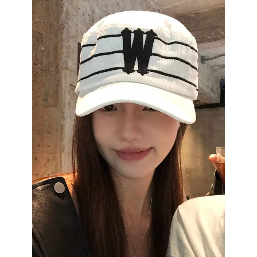 Striped Letter ’W’ Baseball Cap Apparel and Accessories