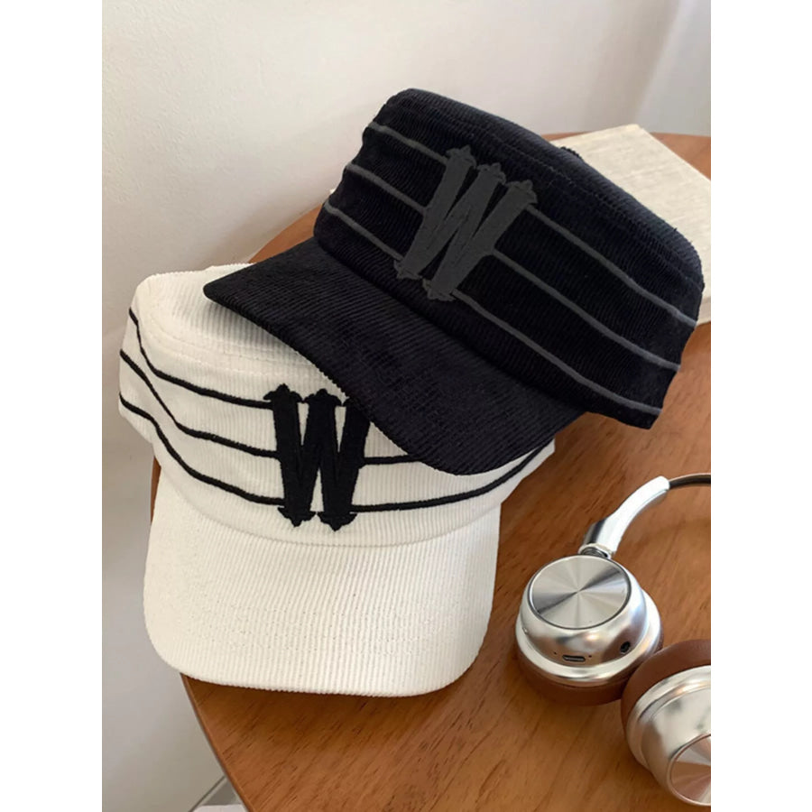 Striped Letter ’W’ Baseball Cap Apparel and Accessories