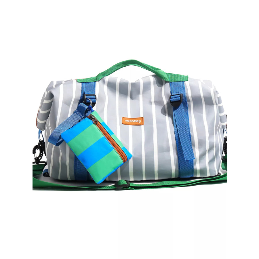 Striped Lightweight Travel Bag Blue / One Size Apparel and Accessories