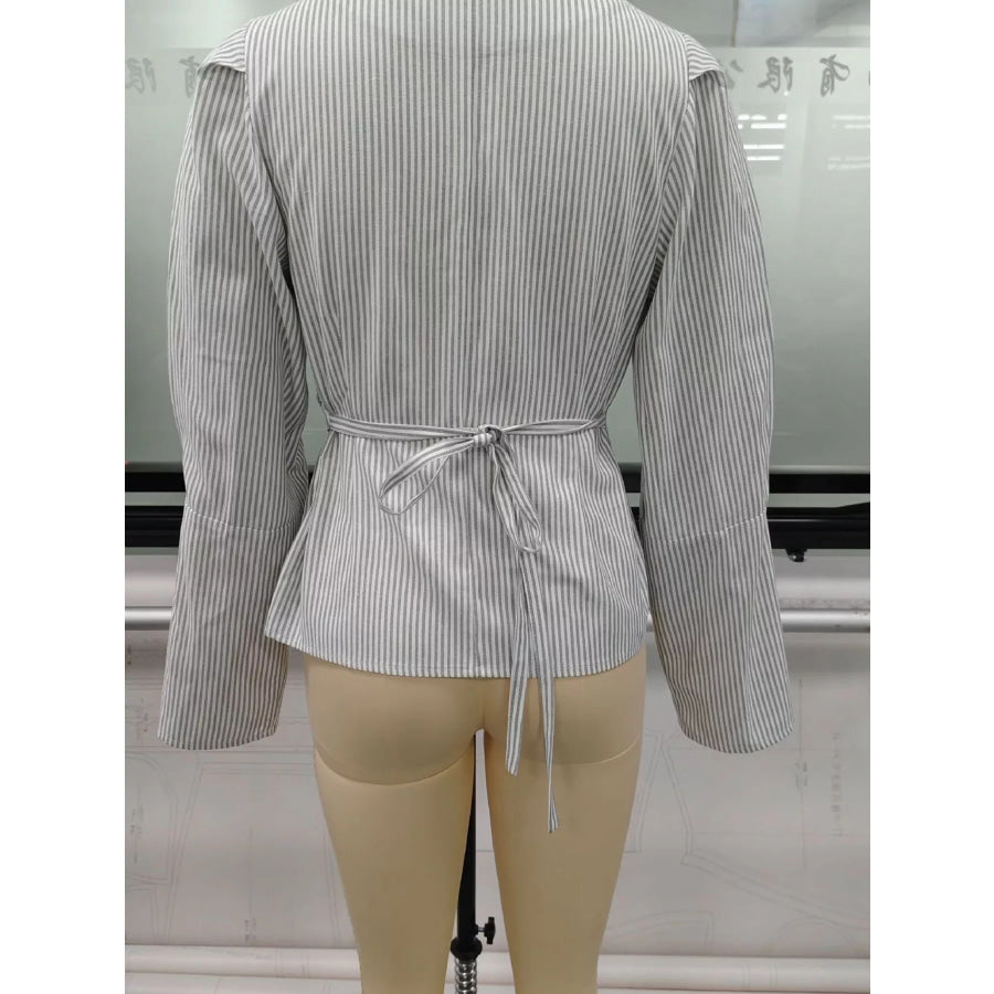 Striped Long Sleeve Blouse Apparel and Accessories