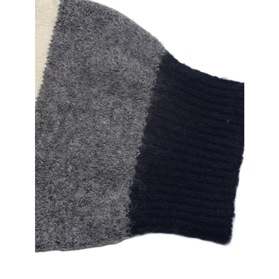Striped Long Sleeve Button Detail Sweater Apparel and Accessories
