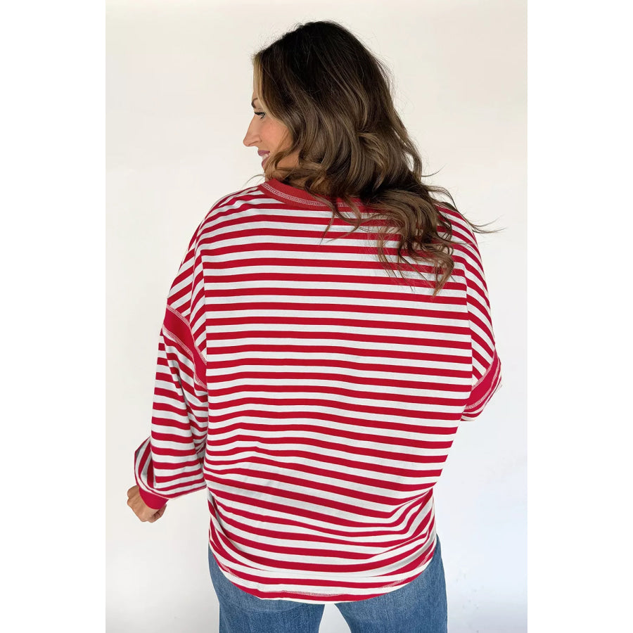 Striped Long Sleeve Casual Sweatshirt Apparel and Accessories