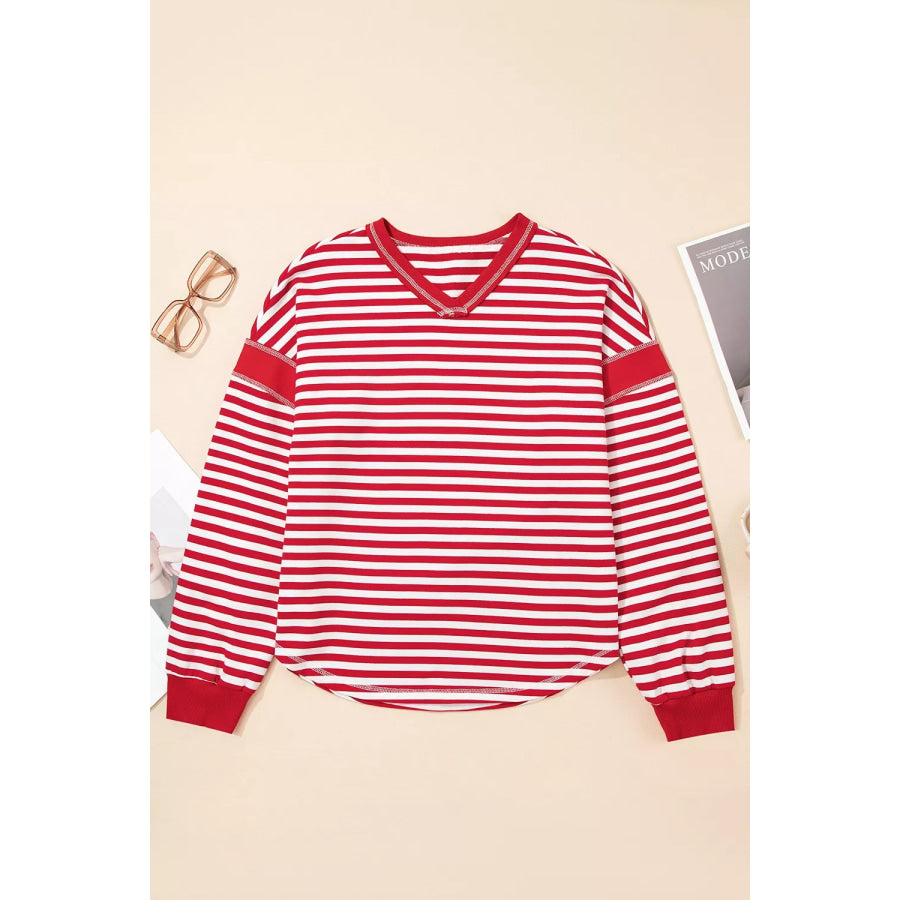 Striped Long Sleeve Casual Sweatshirt Apparel and Accessories