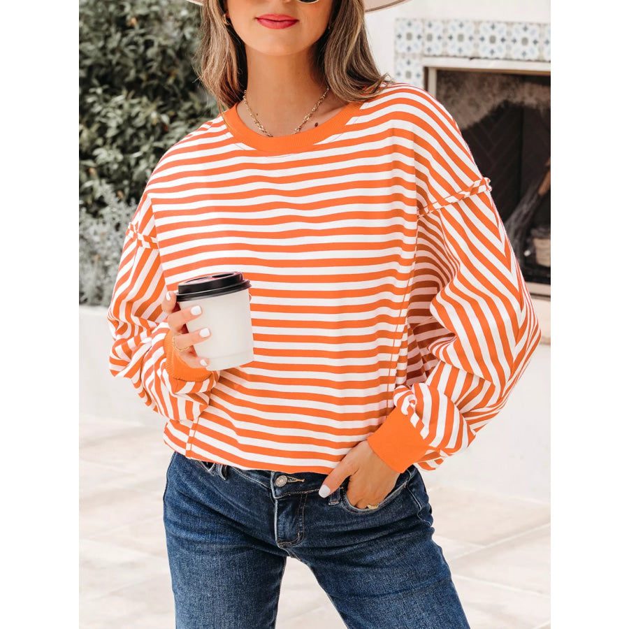 Striped Long Sleeve Casual Sweatshirt Apparel and Accessories