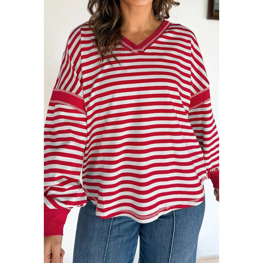 Striped Long Sleeve Casual Sweatshirt Apparel and Accessories