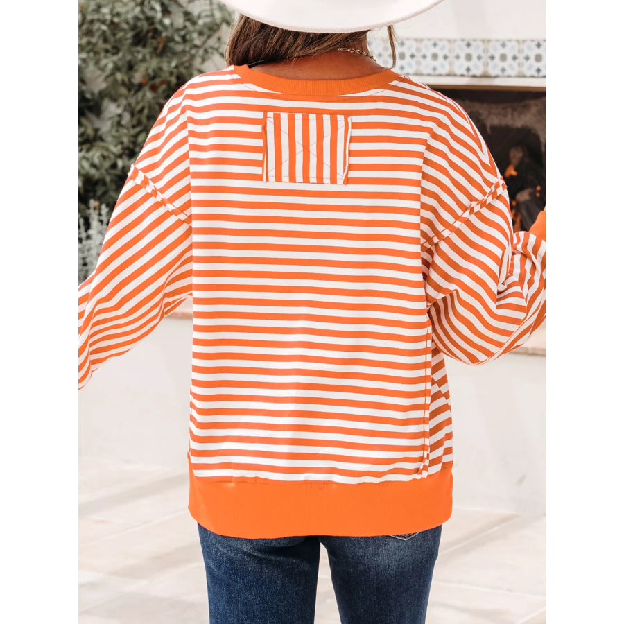 Striped Long Sleeve Casual Sweatshirt Apparel and Accessories