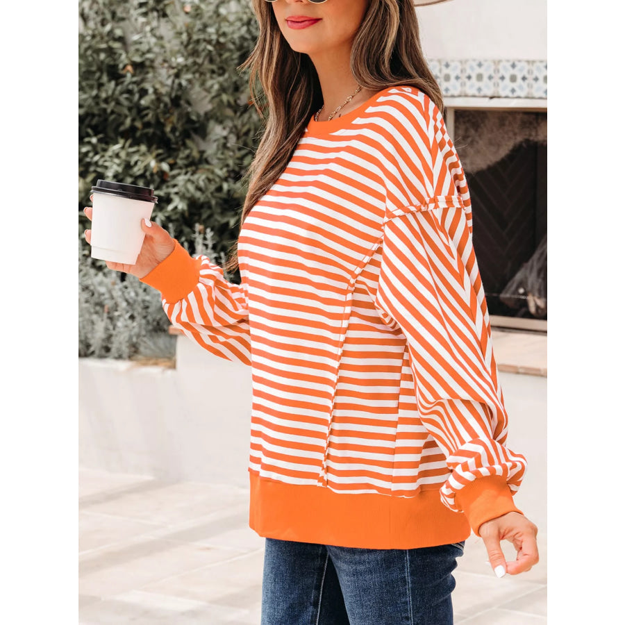 Striped Long Sleeve Casual Sweatshirt Apparel and Accessories