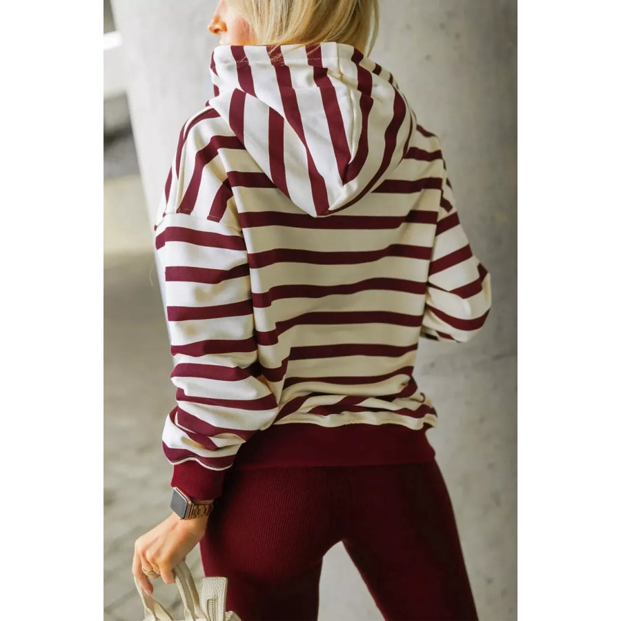 Striped Long Sleeve Hoodie & Leggings Set Apparel and Accessories