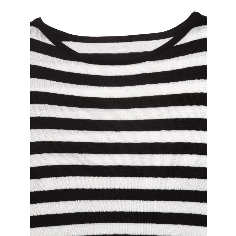 Striped Long Sleeve Knit Top Apparel and Accessories