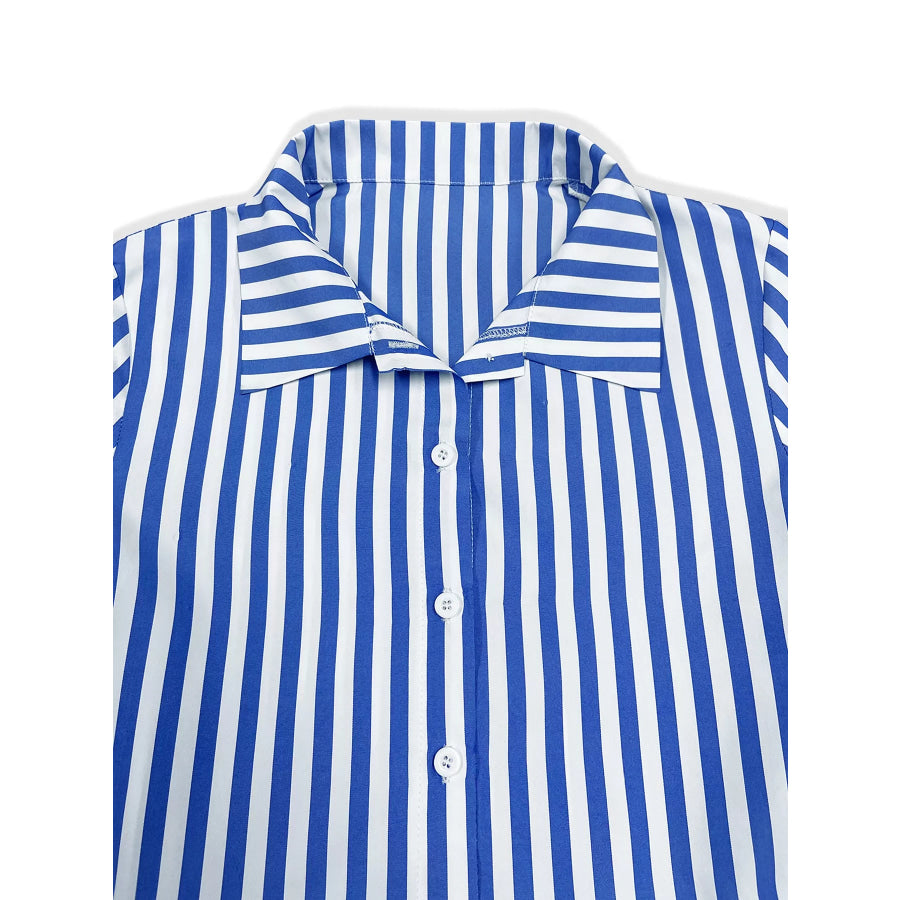 Striped Long Sleeve Maxi Shirt Dress Apparel and Accessories