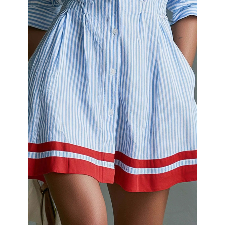Striped Long Sleeve Shirt Dress Apparel and Accessories