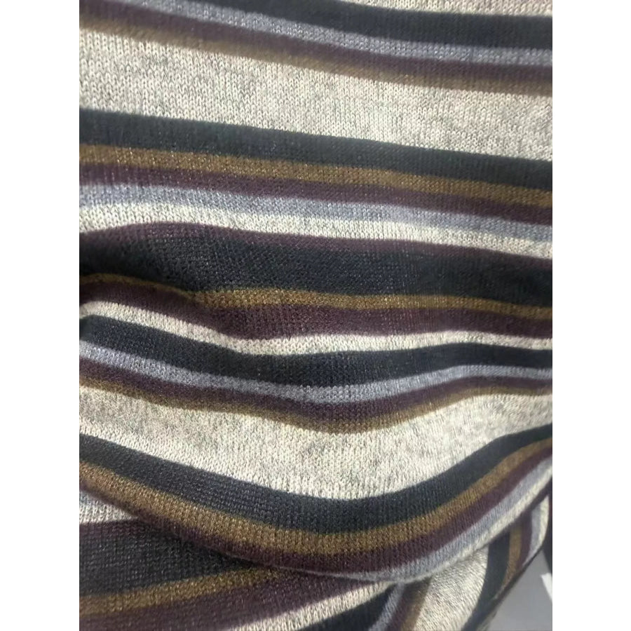 Striped Long-Sleeve Top and Wide-Leg Pants Set Apparel and Accessories