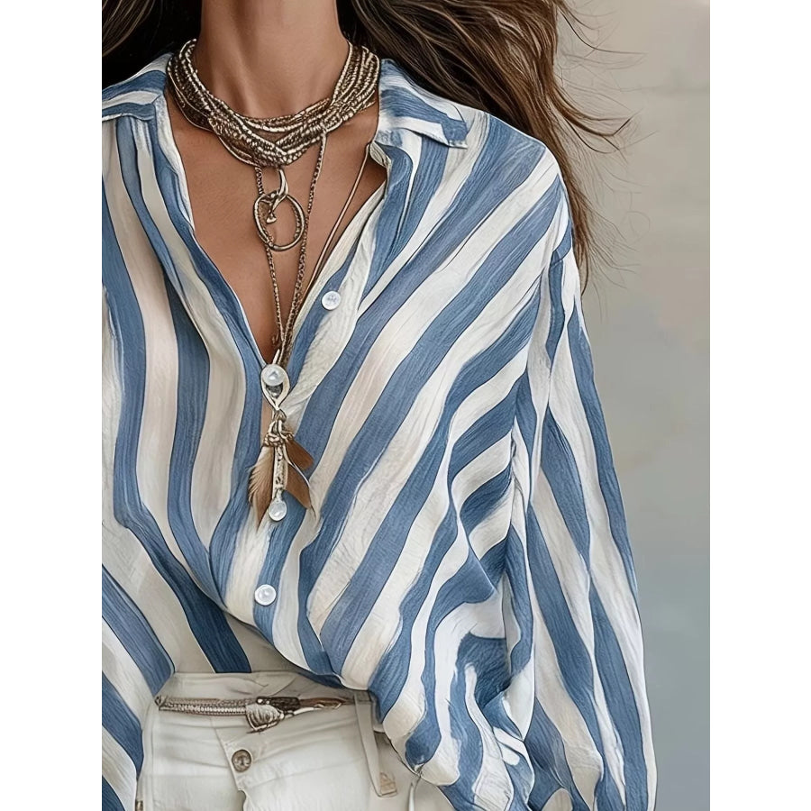 Striped Loose Fit Shirt Apparel and Accessories