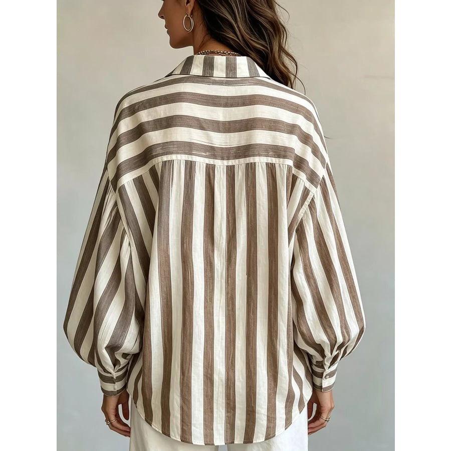 Striped Loose Fit Shirt Apparel and Accessories