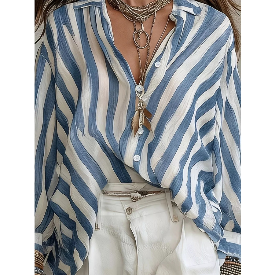 Striped Loose Fit Shirt Apparel and Accessories