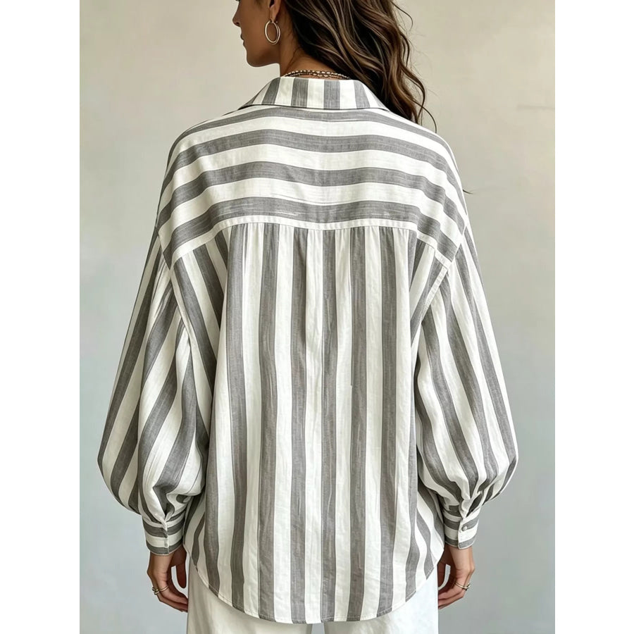 Striped Loose Fit Shirt Apparel and Accessories