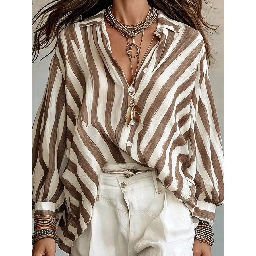 Striped Loose Fit Shirt Apparel and Accessories