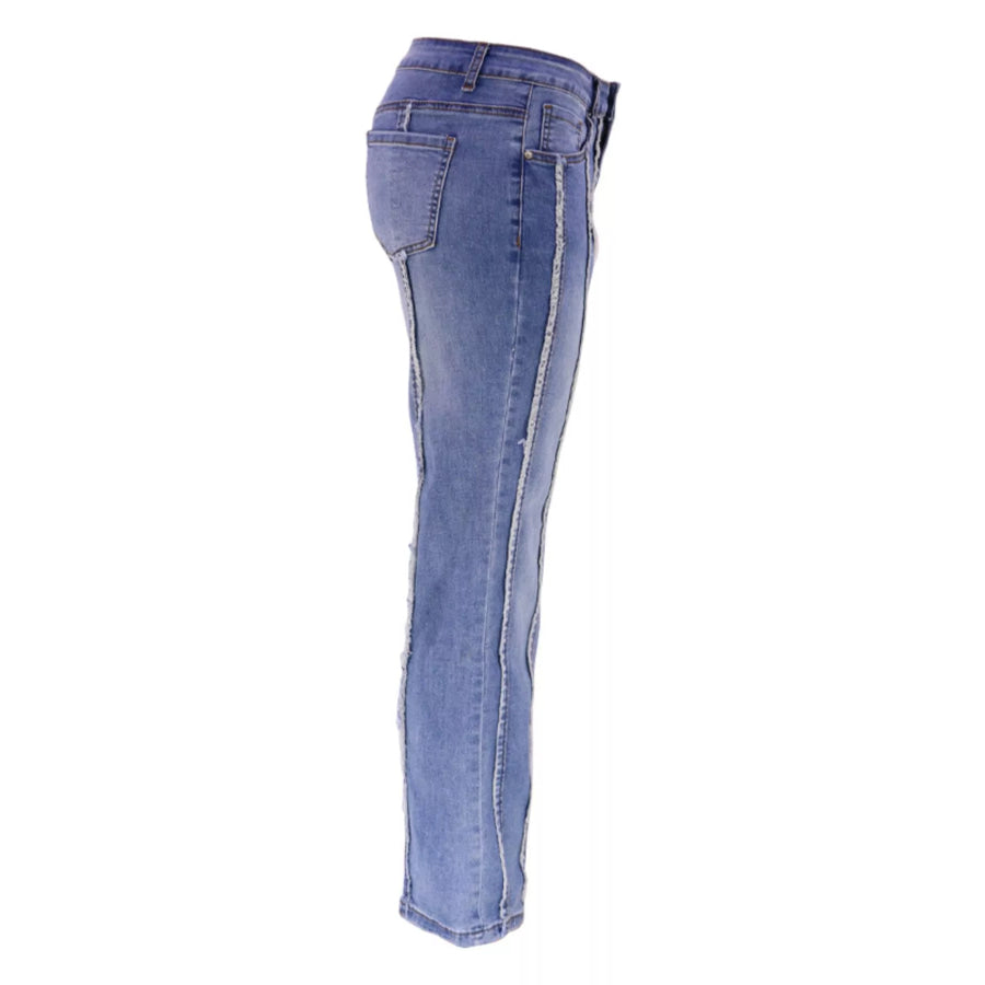 Striped Low-Rise Flare Jeans Apparel and Accessories